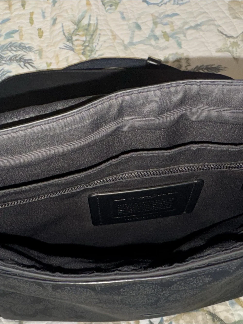 Coach Men's Black & Charcoal Signature Messenger Bag